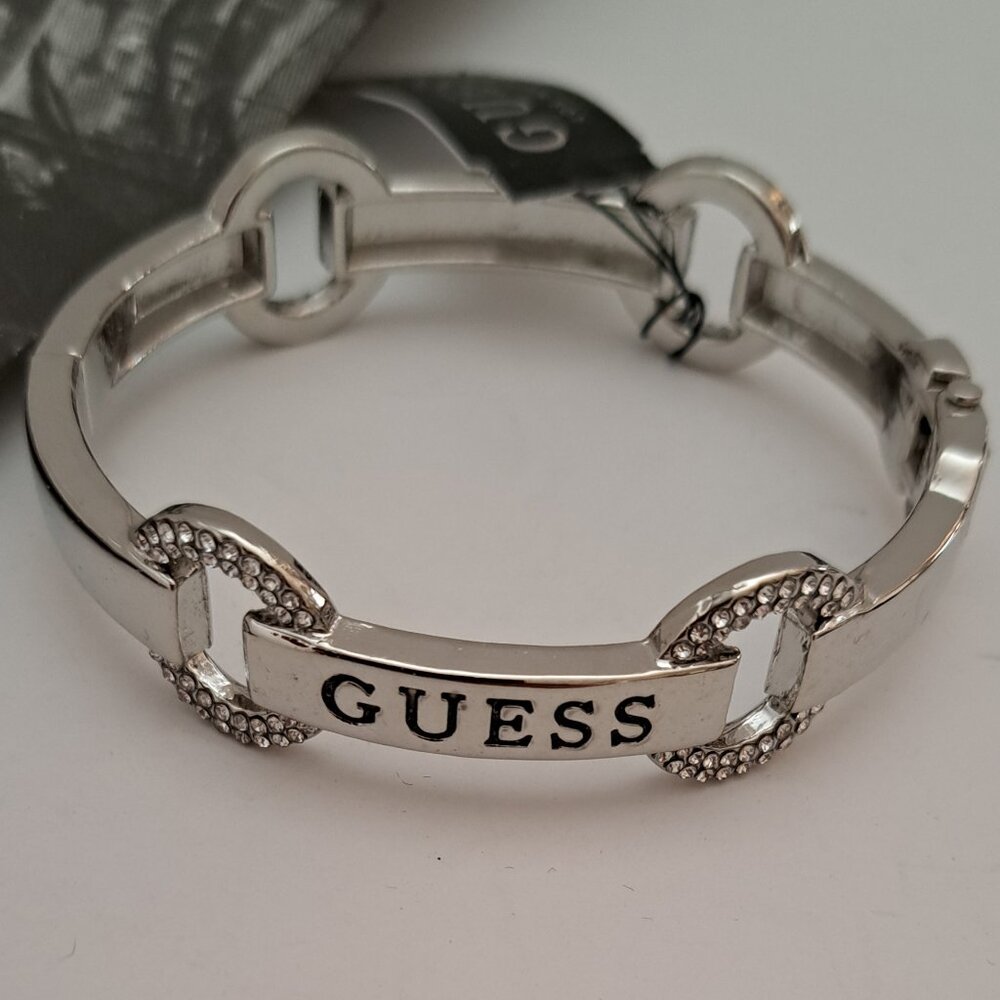 Guess women's silver tone bracelet bangle